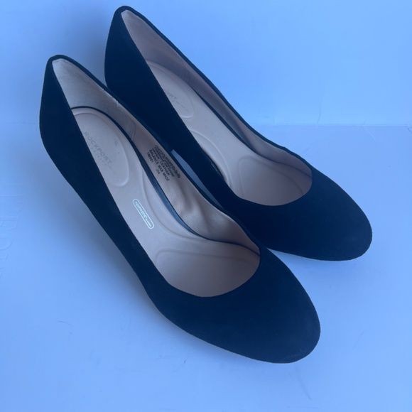 Rockport Suede Reptile Embossed Leather Heel Cushioned Comfy Dress Pumps 10 - Picture 12 of 13